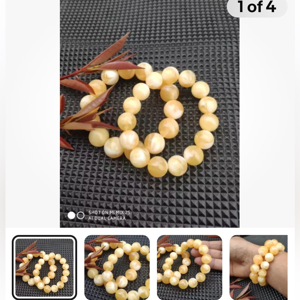 Amberflowerbeeswaxbead Bracelet. Large10mmbeads. Receive1onebracelet 4a Quality